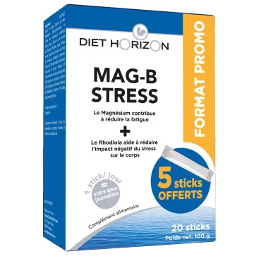 Magnésium Mag B stress format éco 20 sticks Diet Horizon