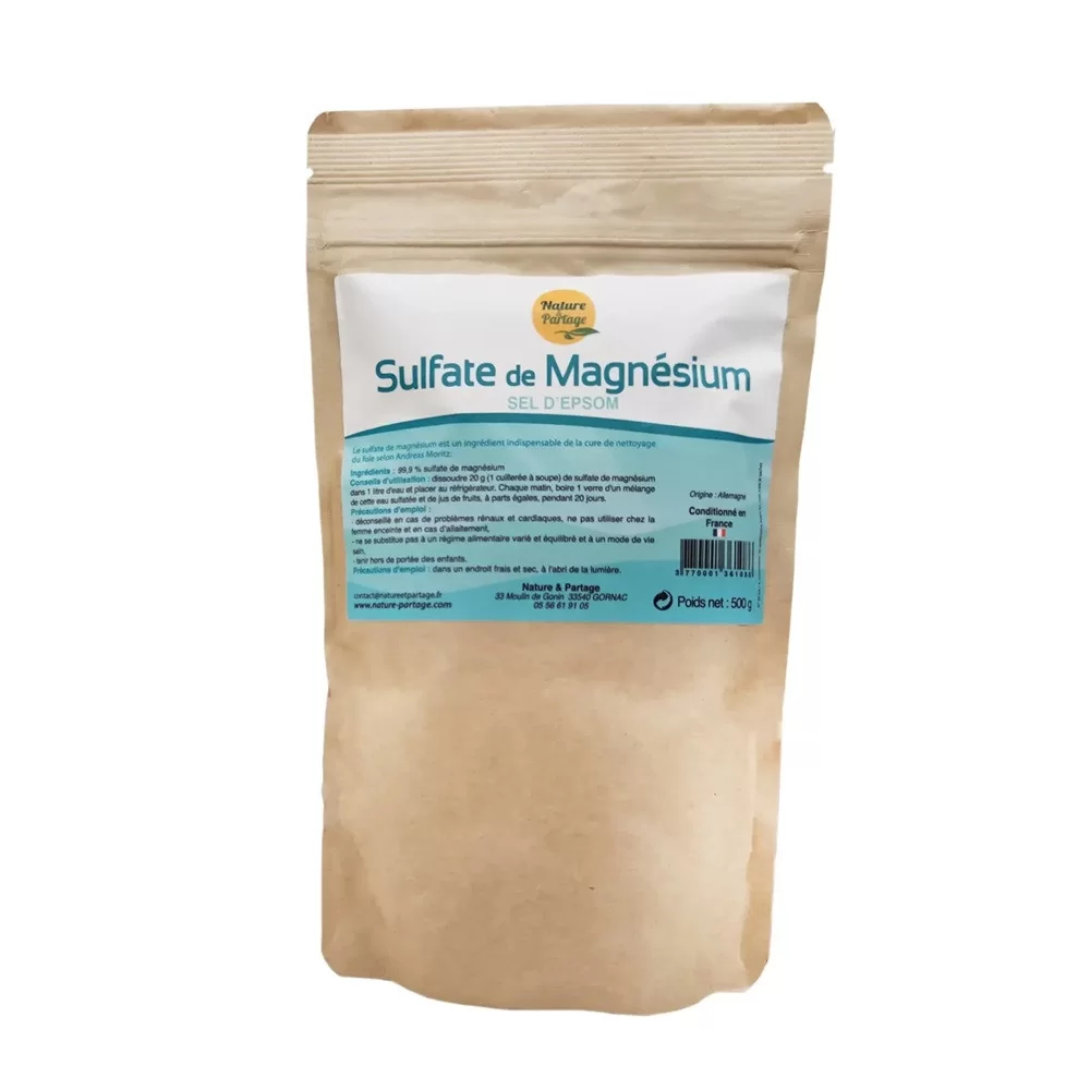 Sulfate de magnésium sel d'Epsom 500g Nature et Partage