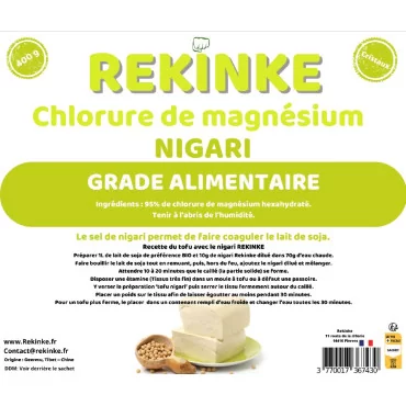Nigari Chlorure de magnésium grade alimentaire 400g REKINKE