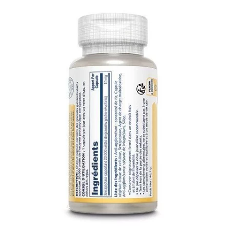 Serrapeptase 10 mg 90 capsules végétales Solaray