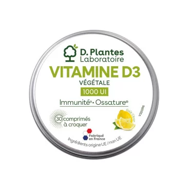 Vitamine D3 100UI végétale à croquer D. Plantes