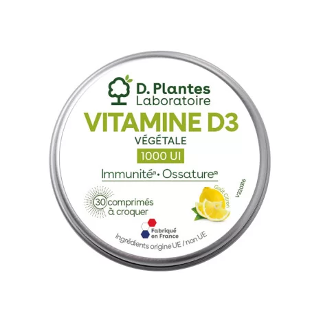 Vitamine D3 100UI végétale à croquer D. Plantes