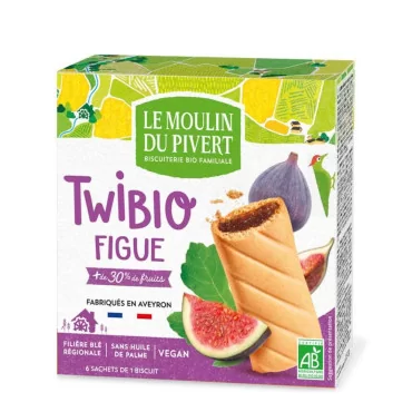 Twibio fourré figue 150g Le Moulin du Pivert BIO