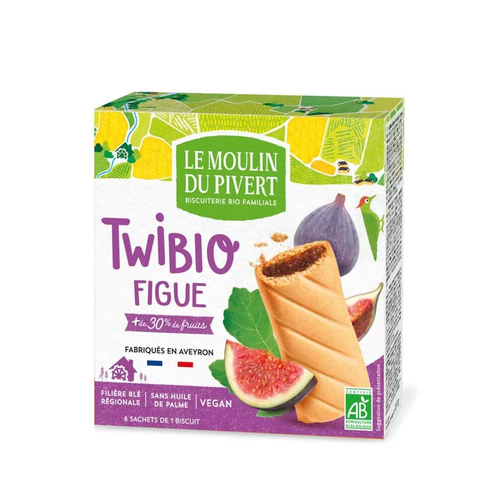 Twibio fourré figue 150g Le Moulin du Pivert BIO