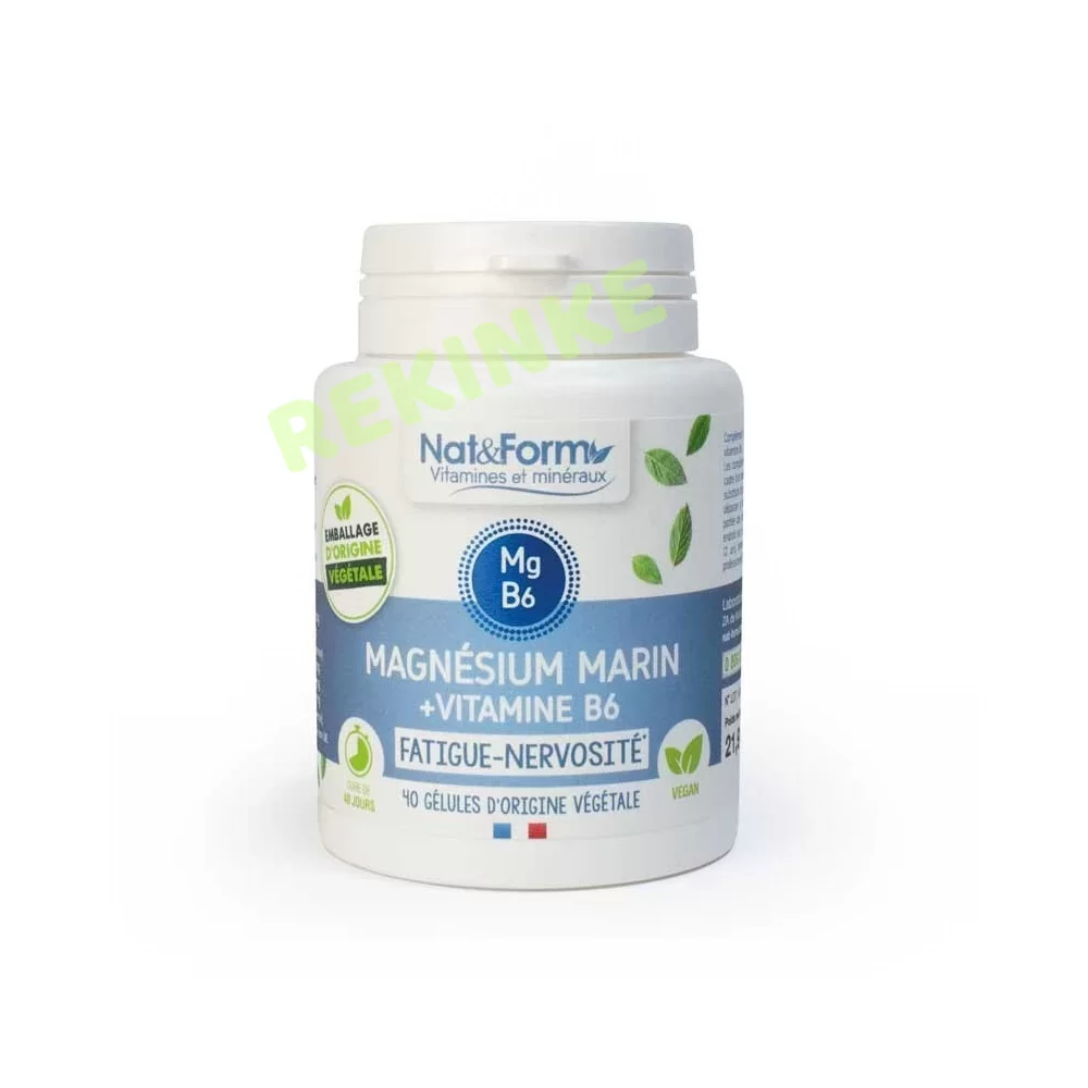 Magnésium marin Vitamine B6 80 gélules Nat et Form DLUO 09/2024
