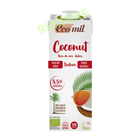 Boisson végétale à la noix de coco sans sucre 1 litre Ecomil BIO