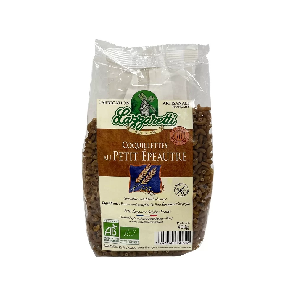 Pâtes coquillettes au petit épeautre 400g Lazzaretti BIO