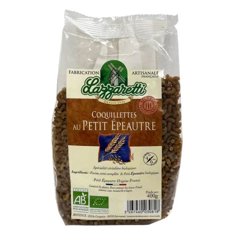 Pâtes coquillettes au petit épeautre 400g Lazzaretti BIO