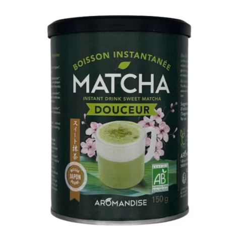 Thé matcha douceur boisson instantanée 150g Aromandise BIO