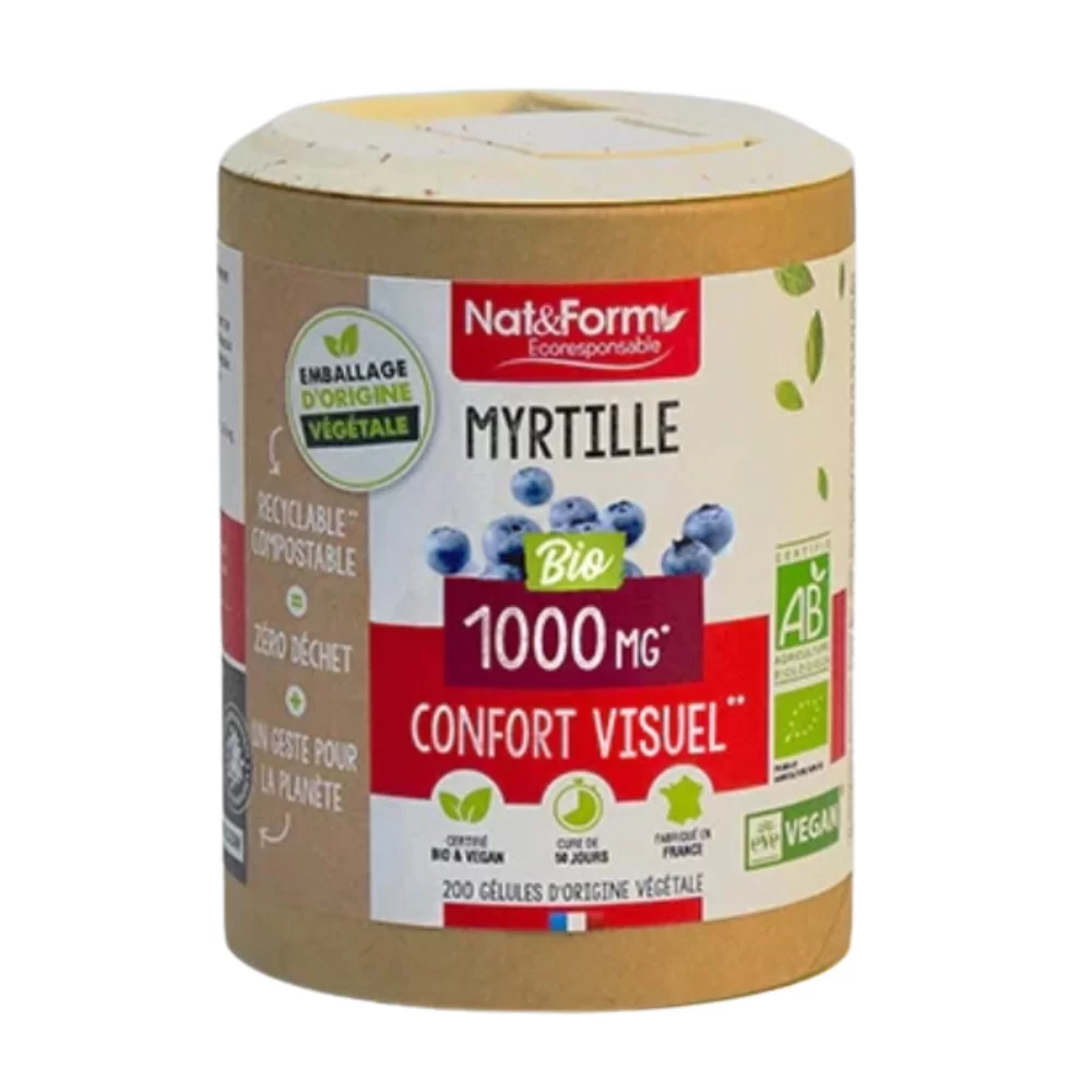 Myrtille 200 gélules végétales gamme éco Nat et Form BIO