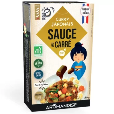 Curry japonais sauce au carré 90g Aromandise BIO