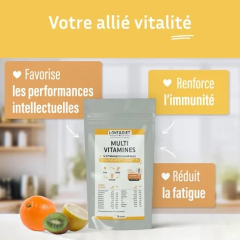 12 vitamines et 6 minéraux 30 comprimés LOVE&DIET