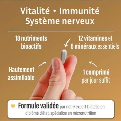 12 vitamines et 6 minéraux 30 comprimés LOVE&DIET