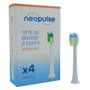 Tête de brosse à dents NEOSONIC souple blanche x 4 NEOPULSE